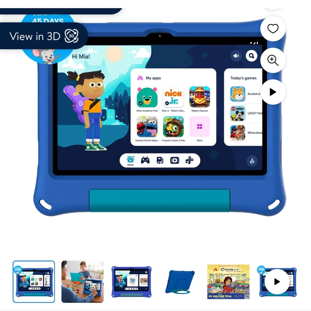 onn. 10.1" Kids Tablet, 32GB, (2024 Model) - Blue
